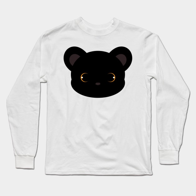 Cute Black Leopard Long Sleeve T-Shirt by alien3287